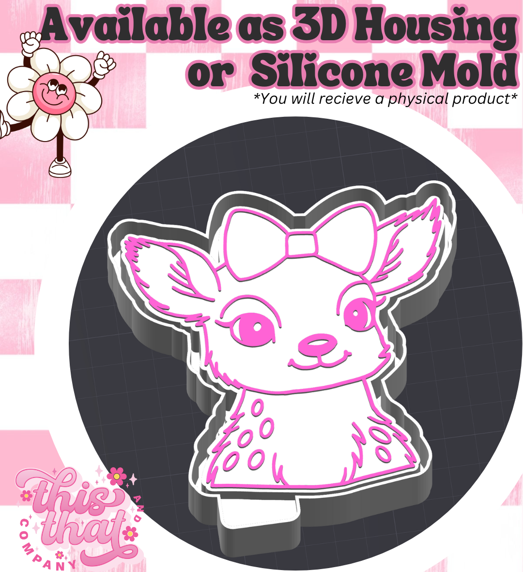 Freshie | Silicone Mold | Deer with Bow