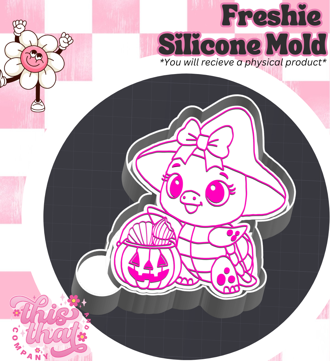 Freshie | Silicone Mold | Girly Pumpkin Turtle