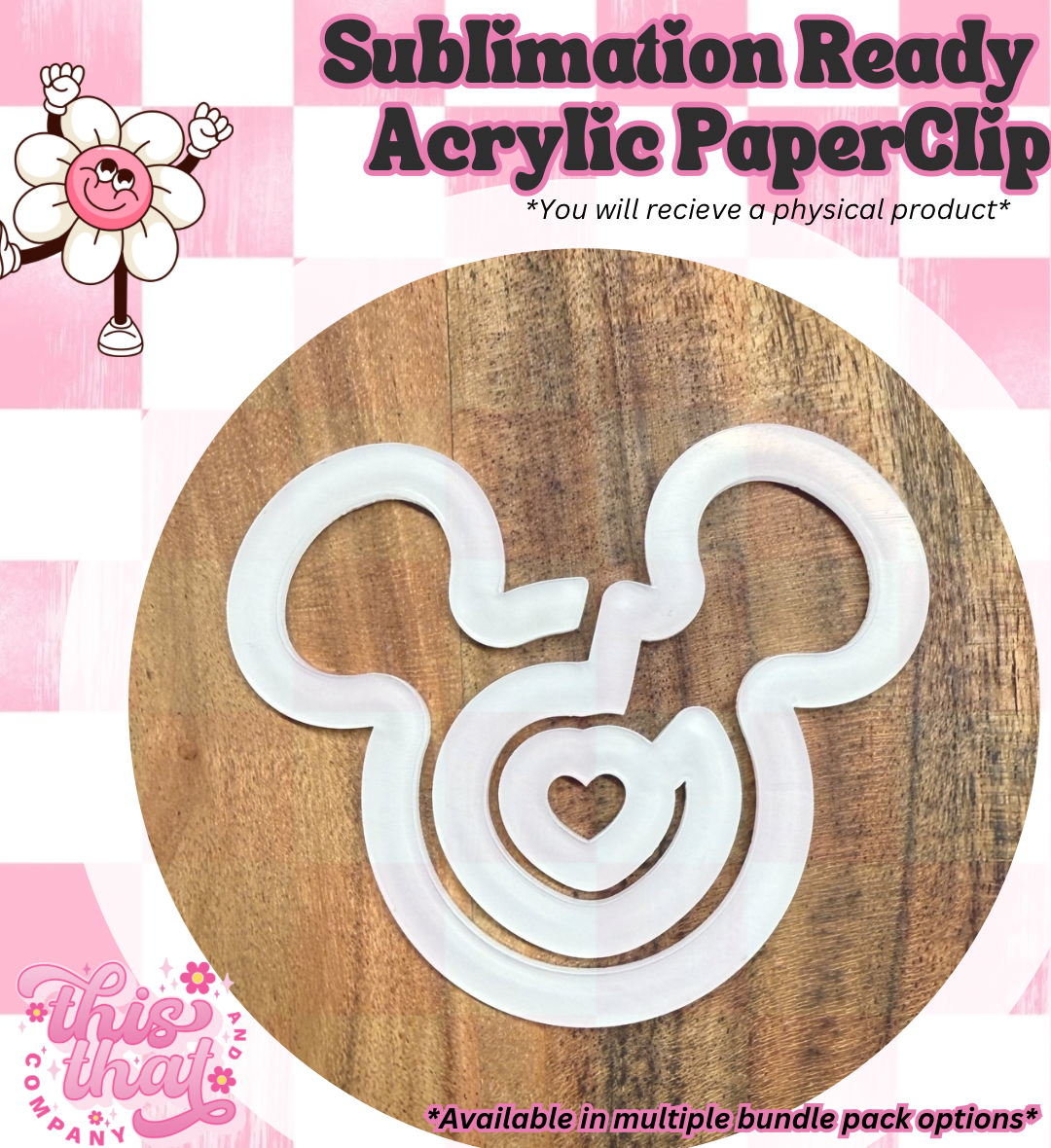 Sublimation Blanks | Sublimation Paper Clip | Acrylic Paper Clip | Mouse