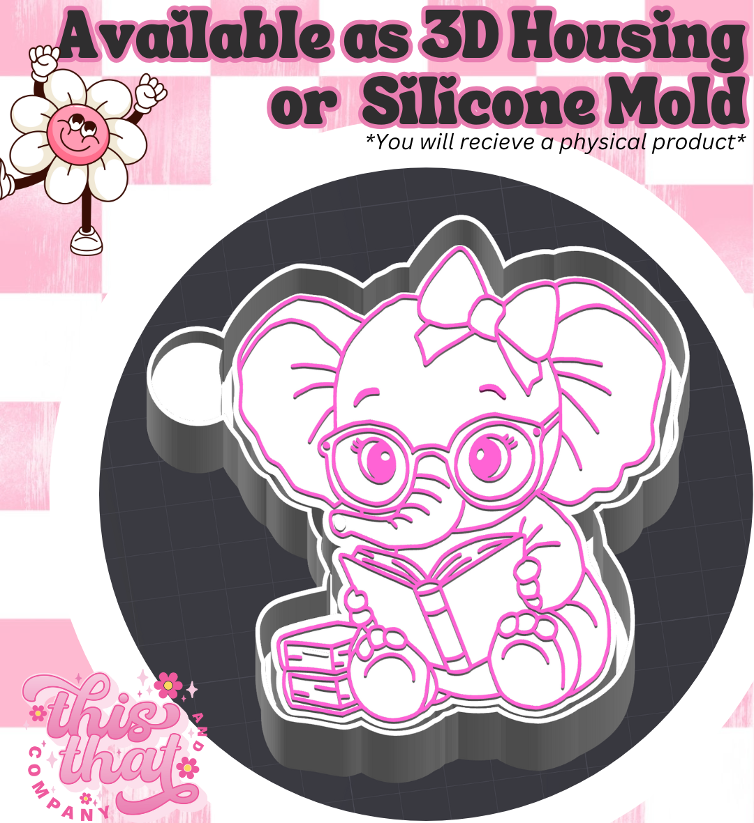 Freshie | Silicone Mold | 3D Printed Housing | Elephant Reading