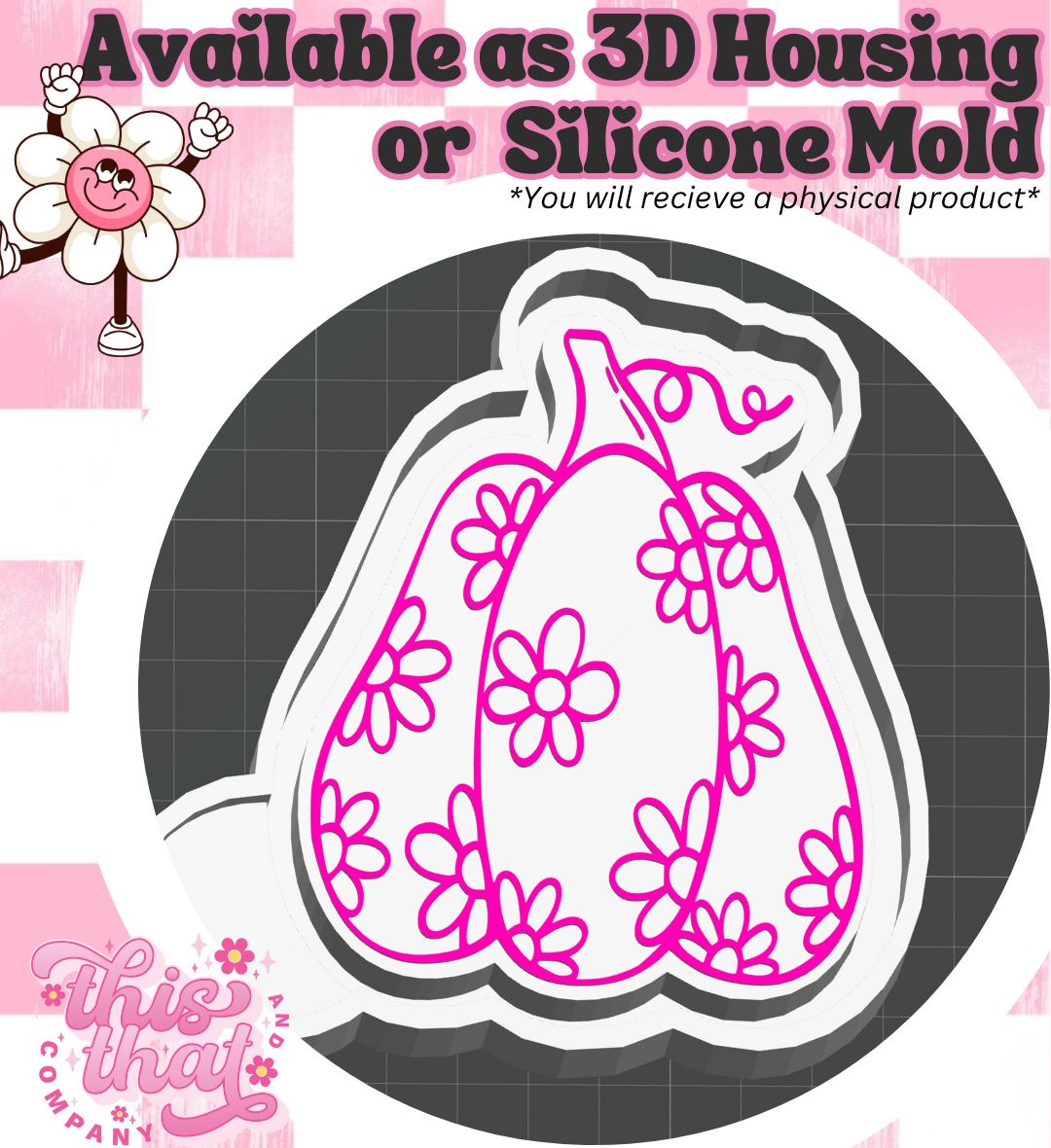 Freshie | Silicone Mold | Floral Pumpkin