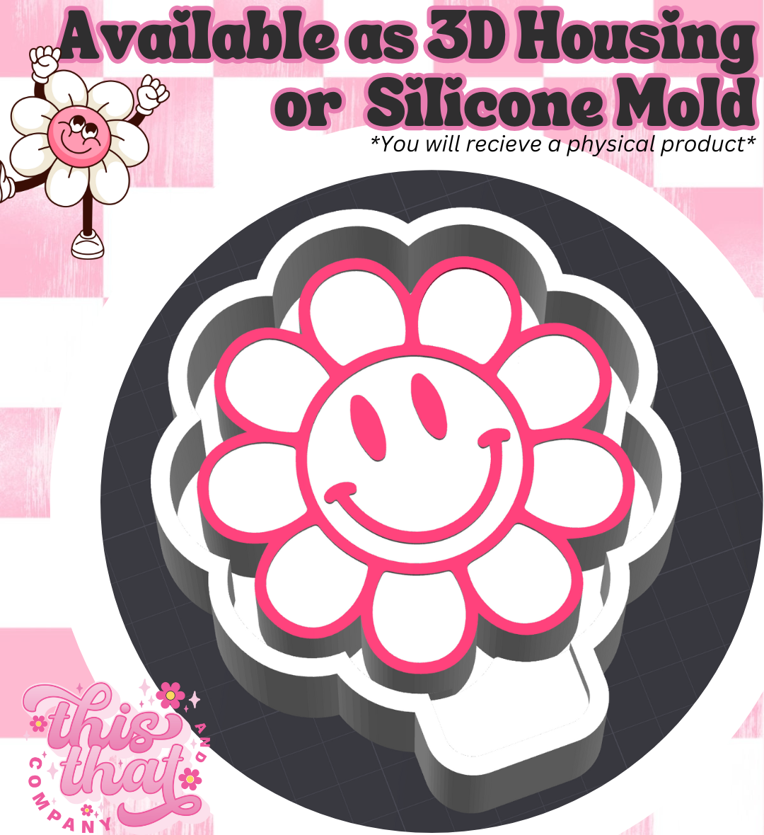Freshie | Silicone Mold | Daisy Smiley Face