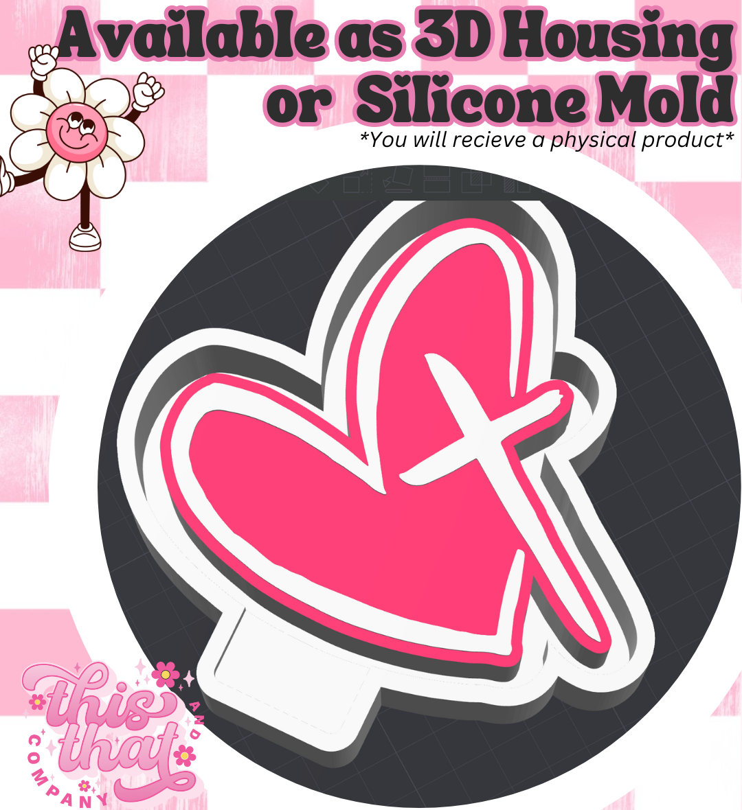 Freshie | Silicone Mold | Faith Cross Heart