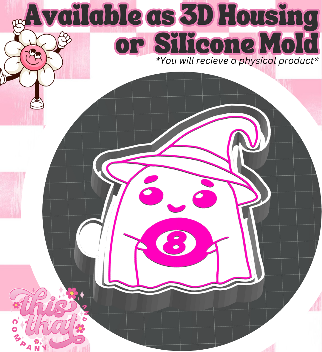 Freshie | Silicone Mold | Eight Ball Witchy Ghost