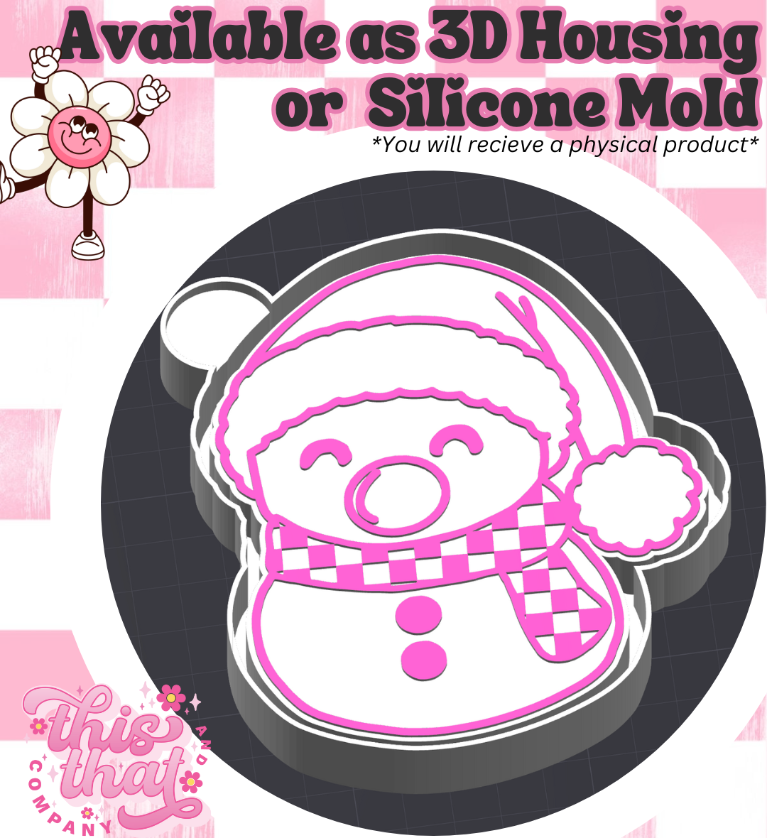 Freshie | Silicone Mold | Bubblegum Snowman
