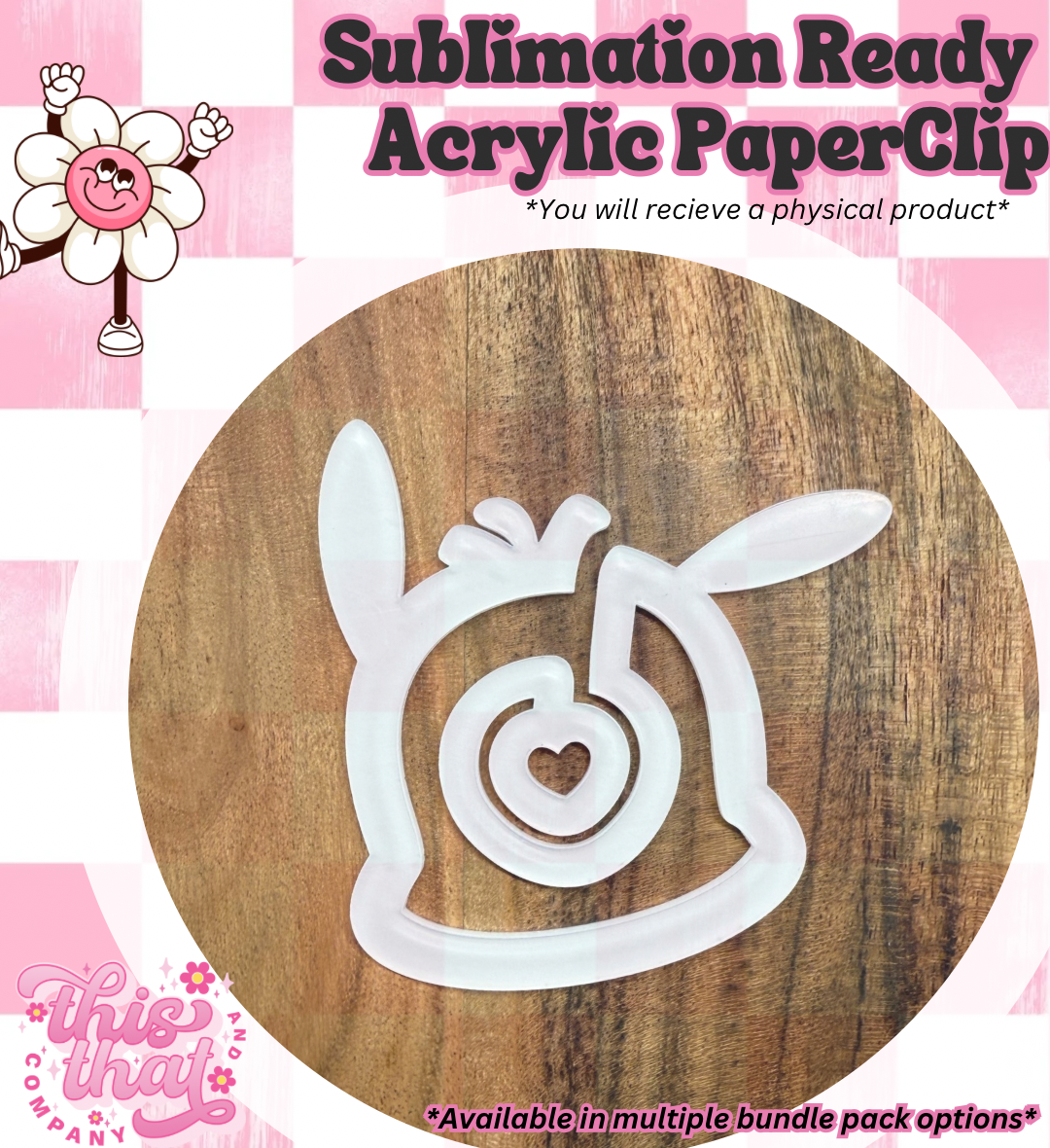 Sublimation Blanks | Sublimation Paper Clip | Acrylic Paper Clip | San Dog