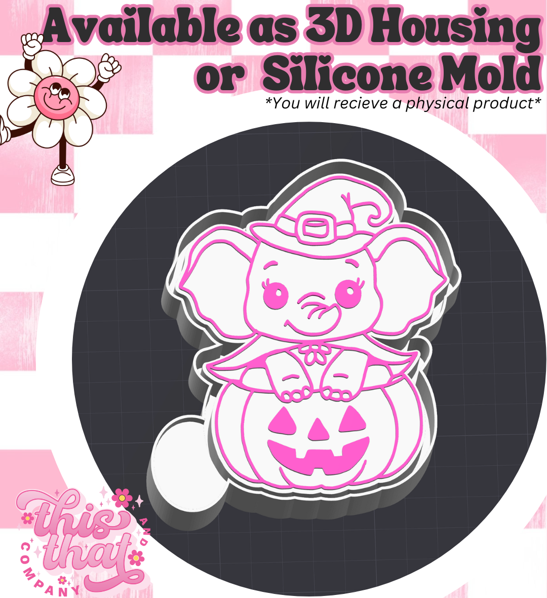 Freshie | Silicone Mold | Witch Elephant in Pumpkin