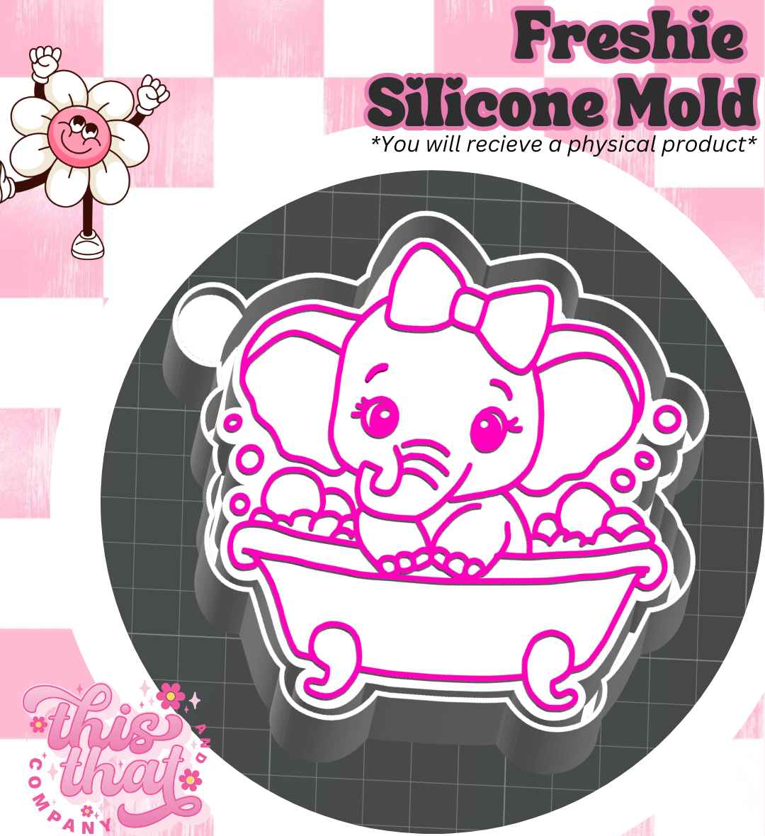 Freshie | Silicone Mold | Bubble Bathe Elephant