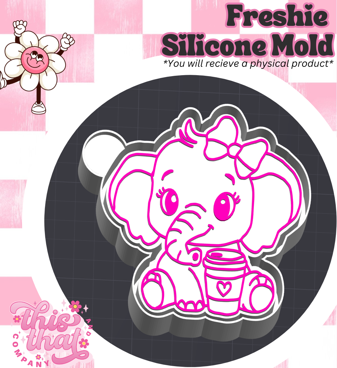 Freshie | Silicone Mold | Coffee Elephant