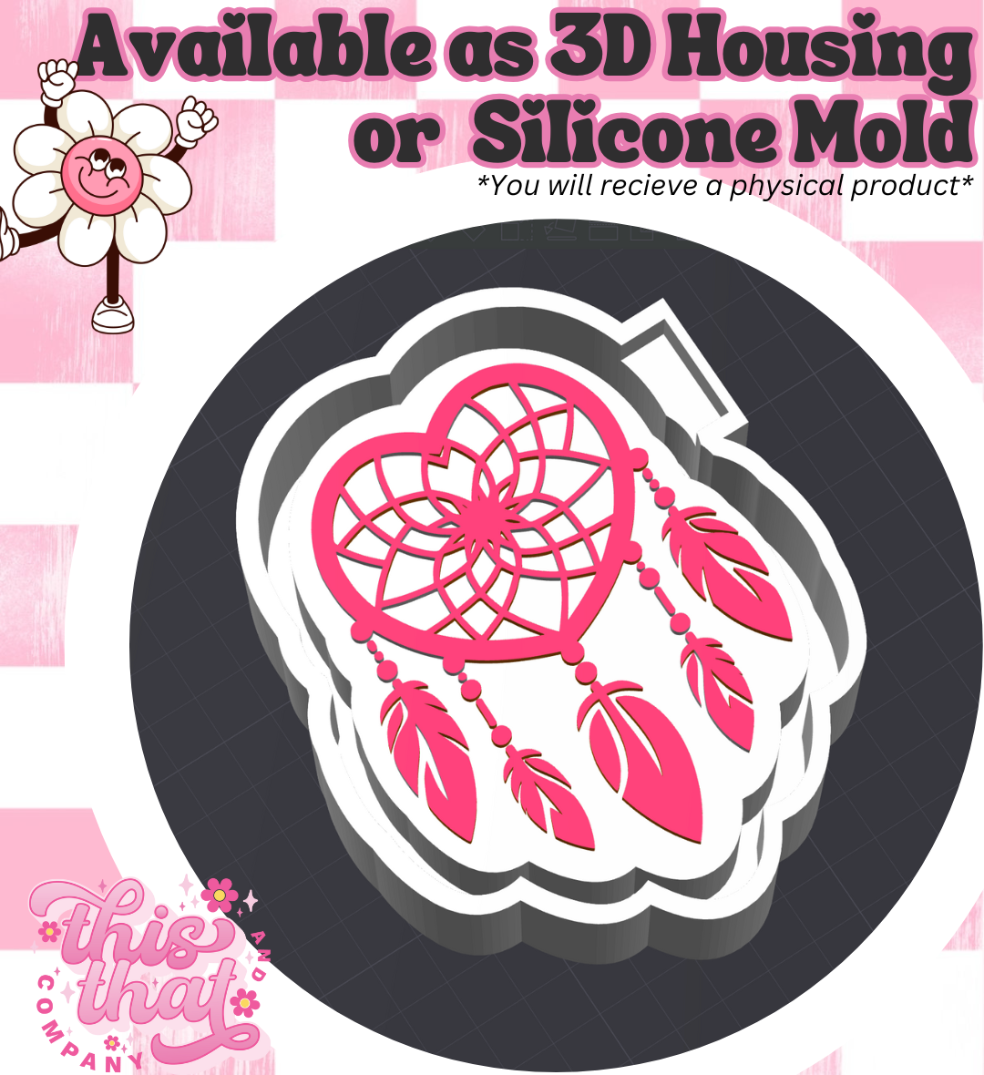 Freshie | Silicone Mold | Heart Dream Catcher