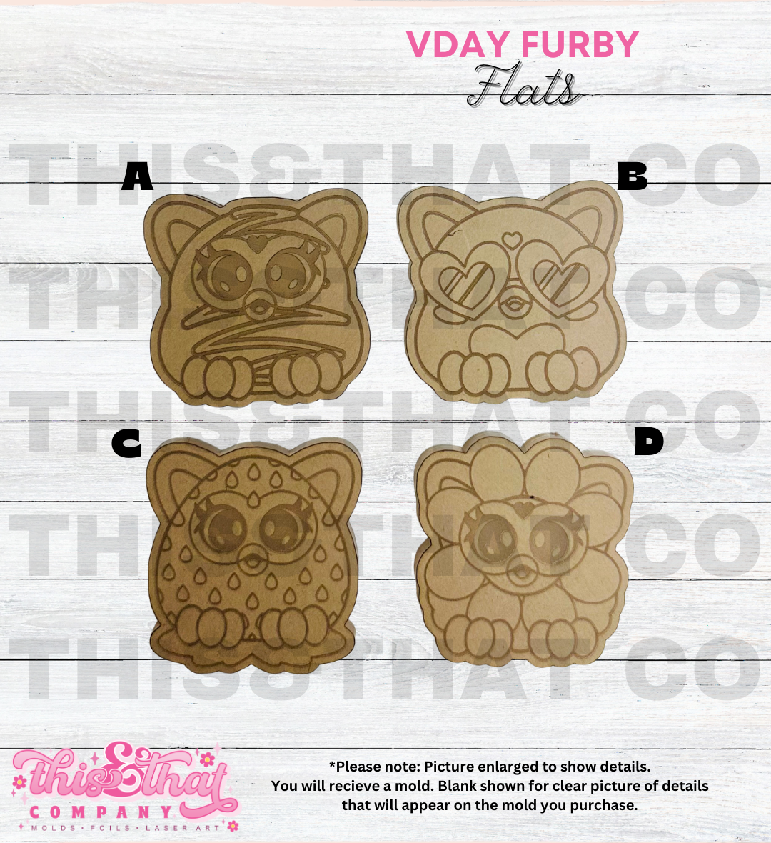 Silicone Mold For Resin | VDay Furby Flats