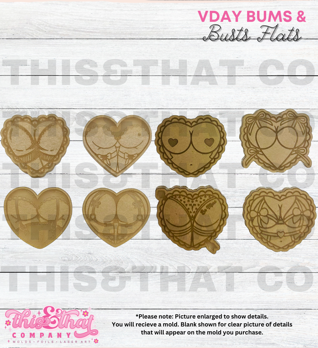 Silicone Mold For Resin |  VDay Heart Shaped Bums & Busts