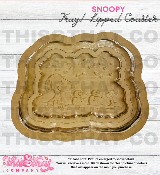 Silicone Mold For Resin |  Nostalgic Christmas Tray / Lipped Coaster