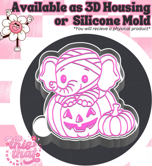 Freshie | Silicone Mold | Mummy Elephant in Pumpkin