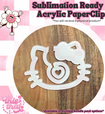 Sublimation Blanks | Sublimation Paper Clip | Acrylic Paper Clip | San Kitty