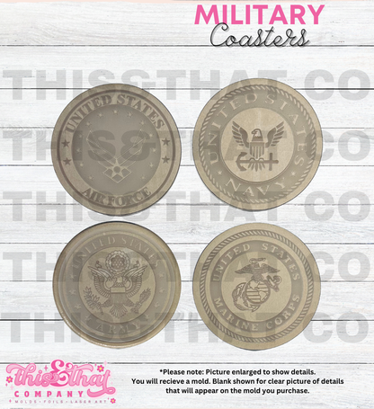 Silicone Mold For Resin | Military Branches Cup Coaster