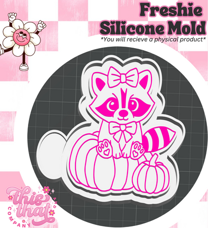 Freshie | Silicone Mold | Pumpkin Raccoon