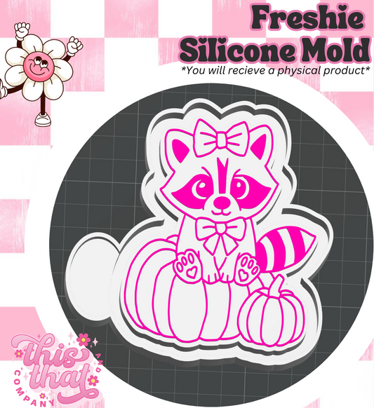 Freshie | Silicone Mold | Pumpkin Raccoon