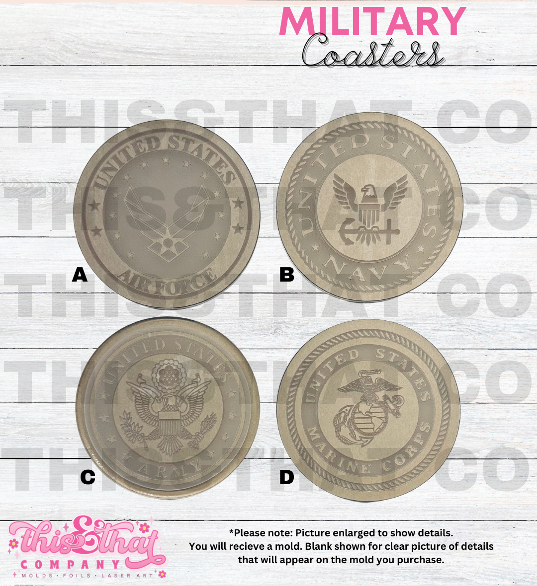 Silicone Mold For Resin | Military Branches Cup Coaster