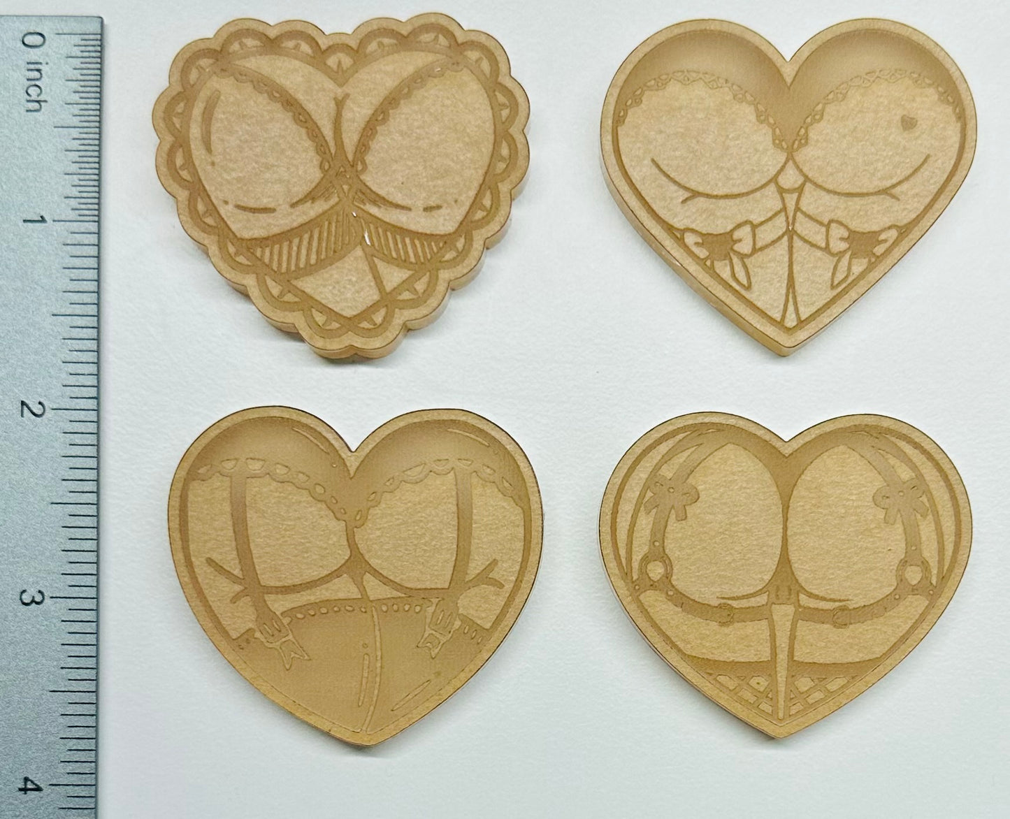 Silicone Mold For Resin |  VDay Heart Shaped Bums & Busts