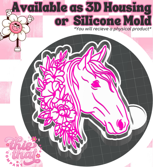 Freshie | Silicone Mold | Floral Horse