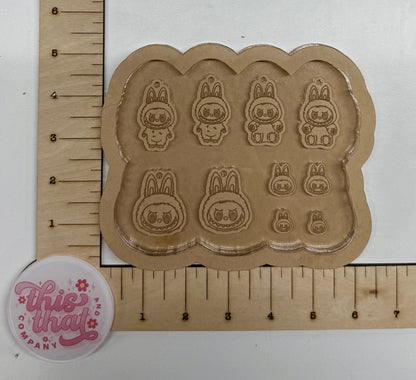 Silicone Mold for Resin | Monster Bubu Stud/ Bit/ Earring Palette