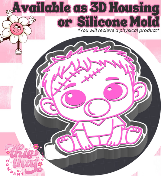 Freshie | Silicone Mold | Bubblegum Baby Frankenstein