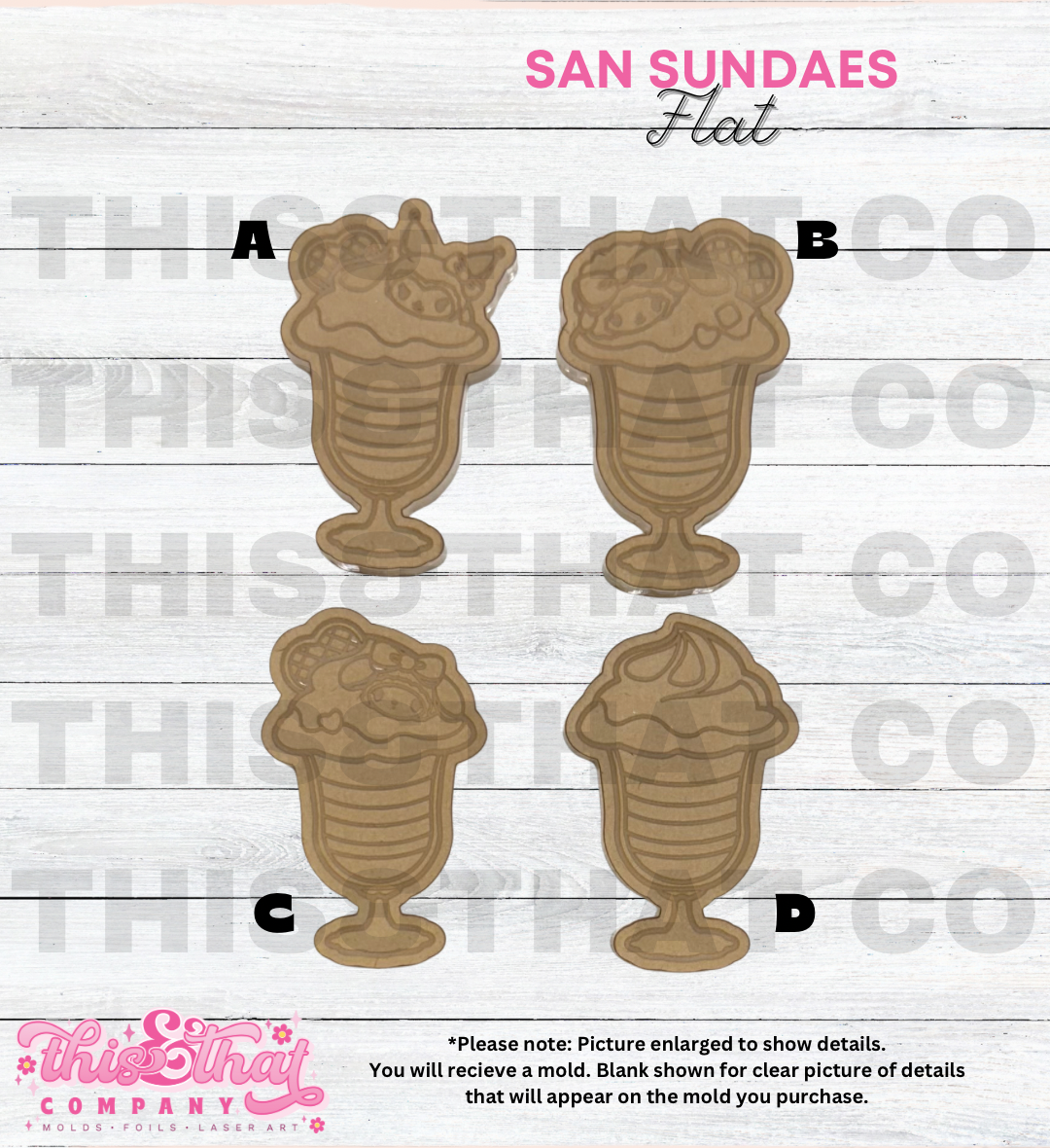 Silicone Mold For Resin | San Ice Cream Sundae Flats