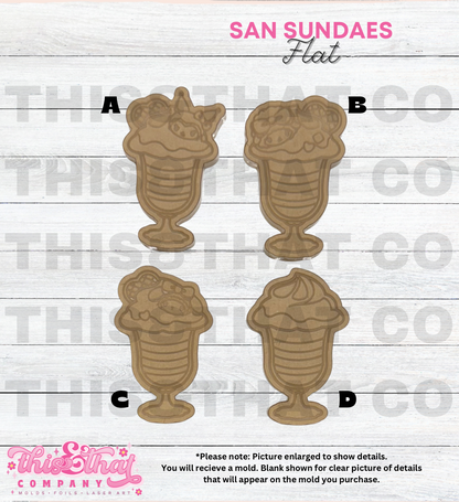 Silicone Mold For Resin | San Ice Cream Sundae Flats