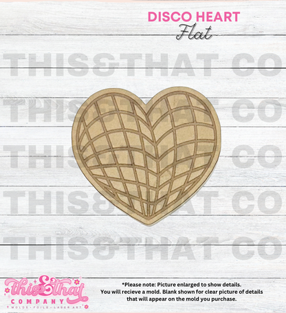 Silicone Mold For Resin | Disco Heart Flat