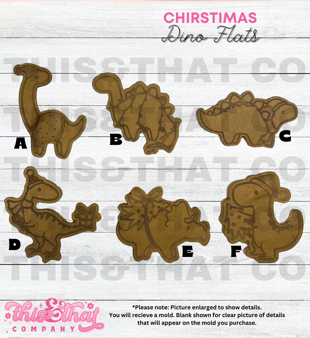 Silicone Mold For Resin |  Christmas Dinos