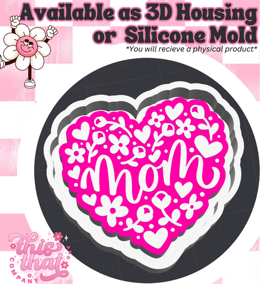 Freshie | Silicone Mold | Floral Mom Heart