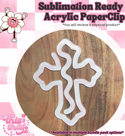 Sublimation Blanks | Sublimation Paper Clip | Acrylic Paper Clip | Cross