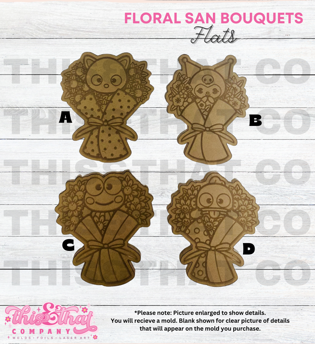 Silicone Mold For Resin | VDay Floral San Bouquet Flats