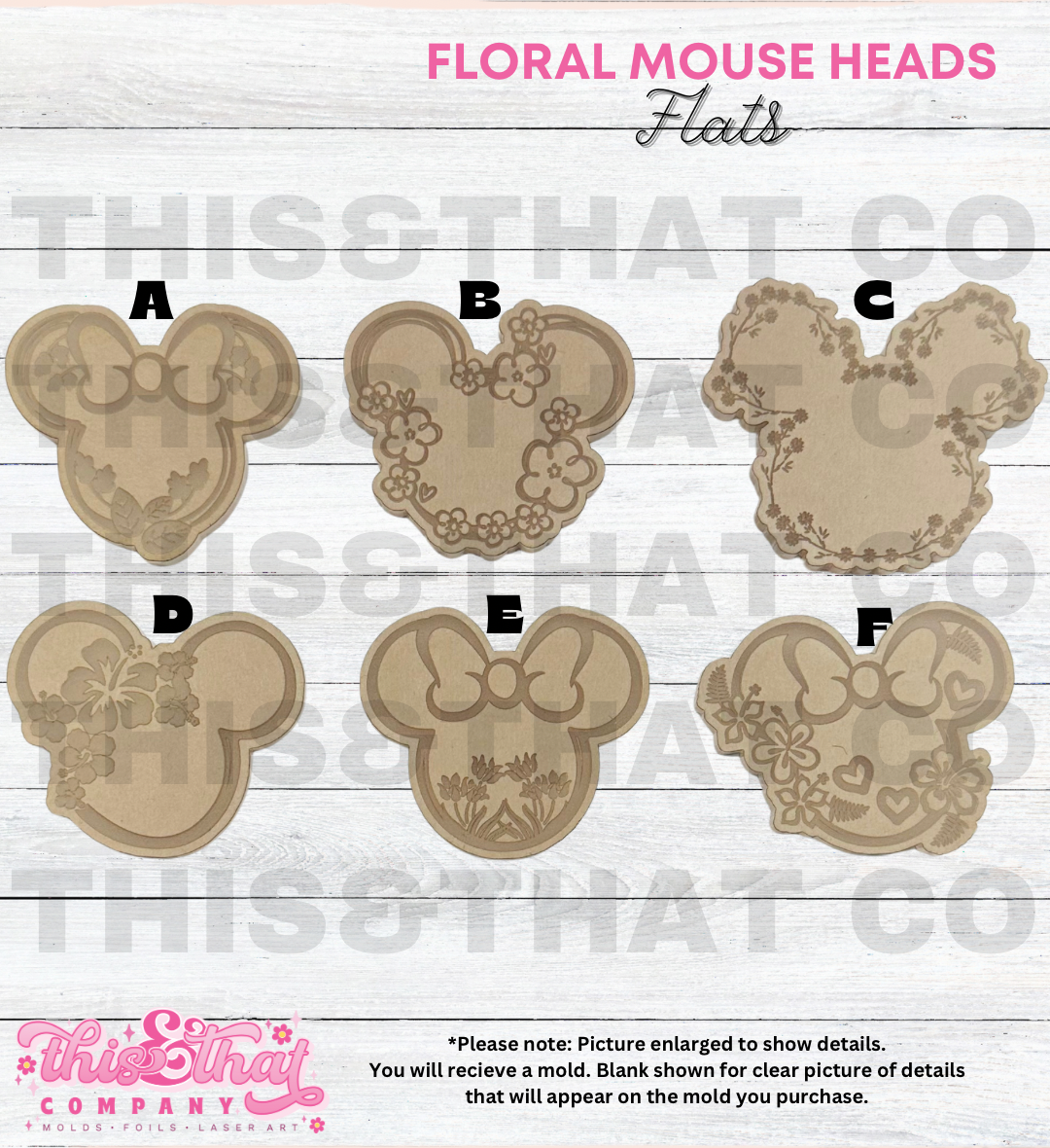 Silicone Mold For Resin |  Floral Mouse Heads (Large)