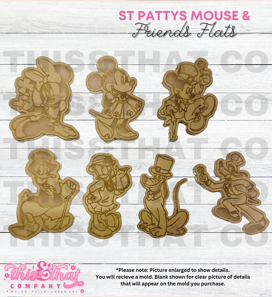 Silicone Mold For Resin | St Pattys Mouse & Friends Flats