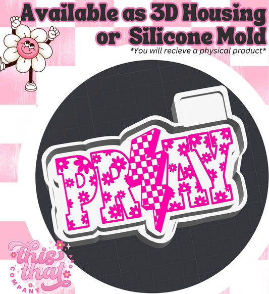 Freshie | Silicone Mold | Floral Thunder Bolt 'Pray'