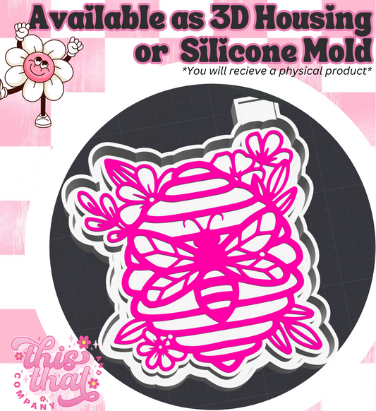 Freshie | Silicone Mold | Floral Beehive & Bee