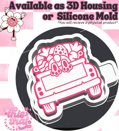 Freshie | Silicone Mold | Easter Truck w/ Bunny