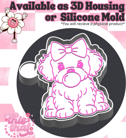 Freshie | Silicone Mold | Bubblegum Dog with Bow