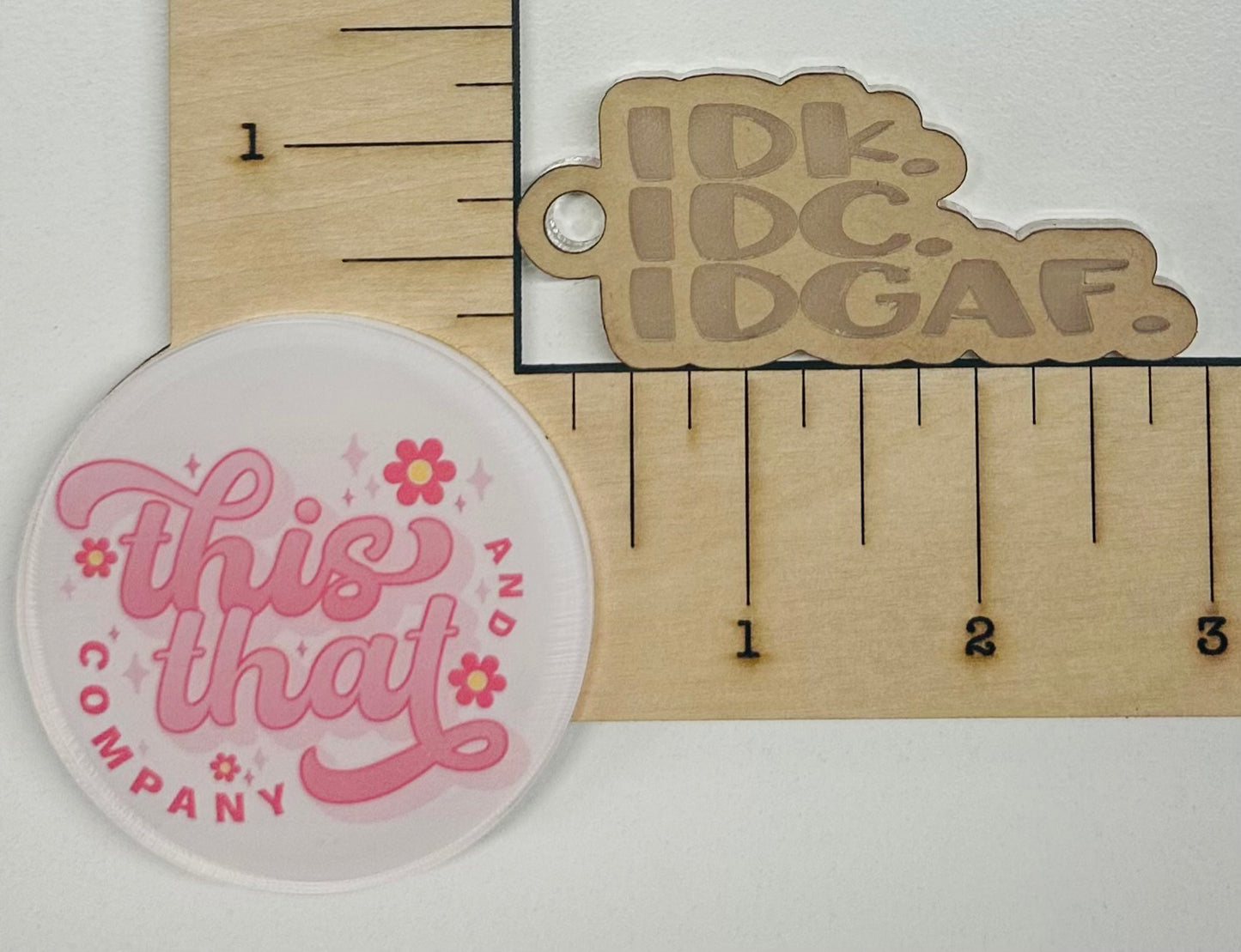 Silicone Mold for Resin | 'IDK. IDC. IDGAF' Keychain w/ Keyring Hole