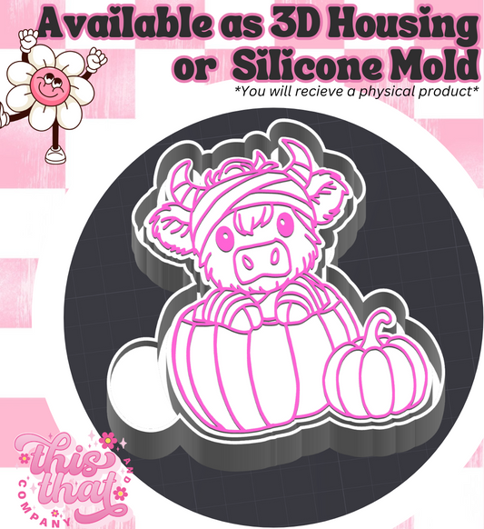 Freshie | Silicone Mold | Mummy Cow in Pumpkin