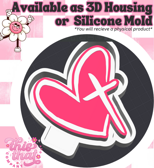 Freshie | Silicone Mold | Faith Cross Heart