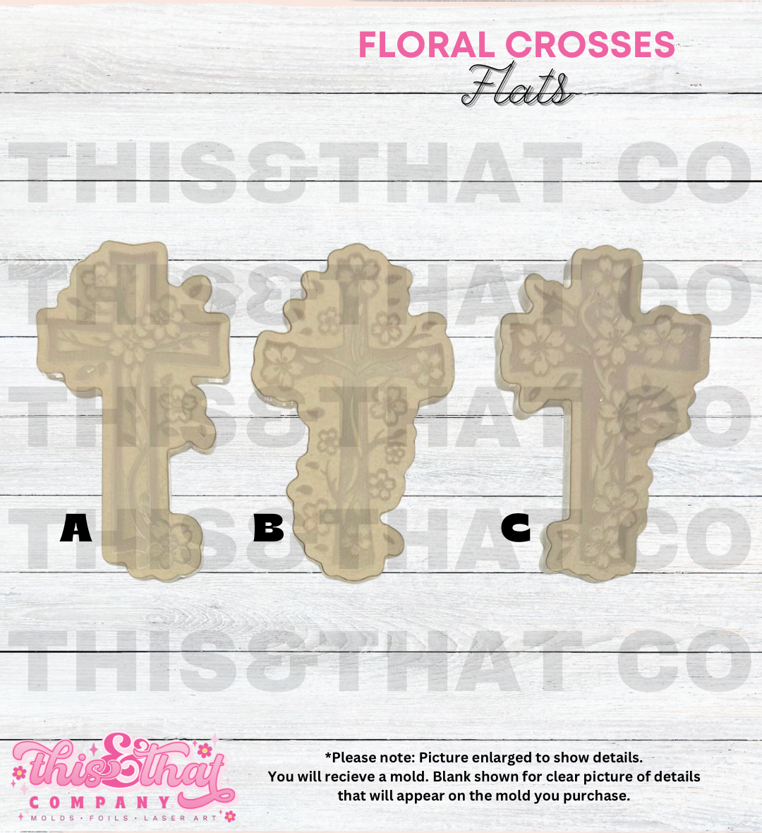 Silicone Mold For Resin | Floral Cross Flats