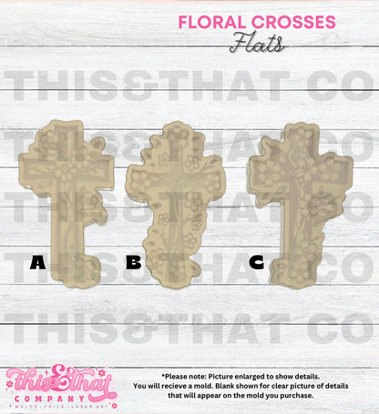 Silicone Mold For Resin | Floral Cross Flats