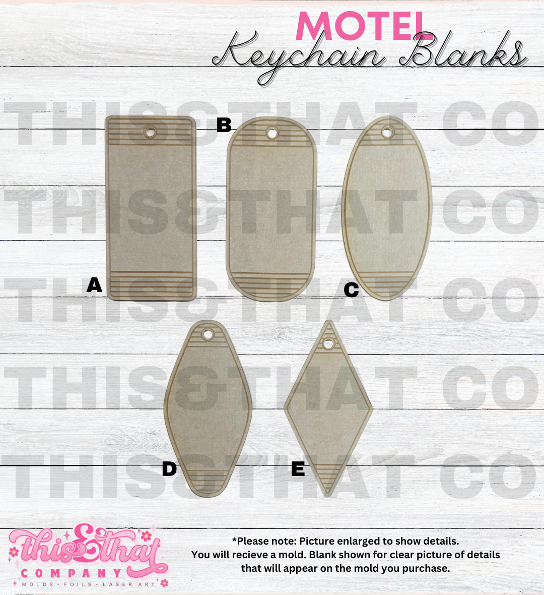 Silicone Mold | Vintage Motel Keychain with Hole