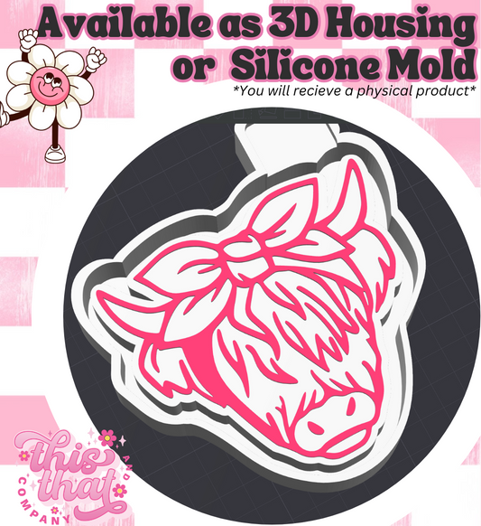 Freshie | Silicone Mold | Highland Cow w/ Bow