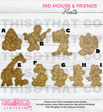 Silicone Mold For Resin | MD Mouse & Friends Flats