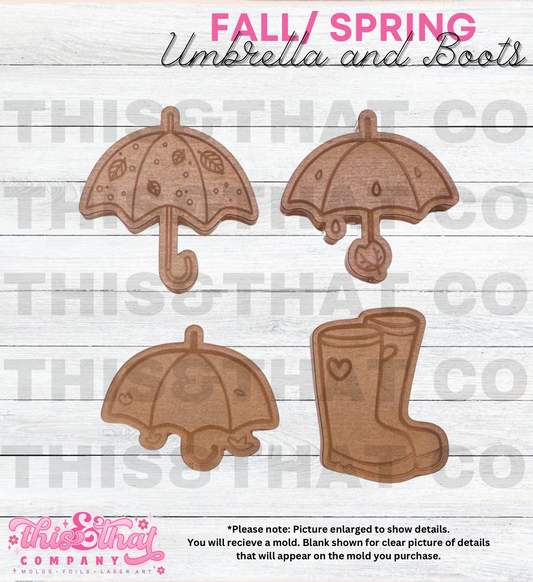 Silicone Mold For Resin | Umbrella and Boots