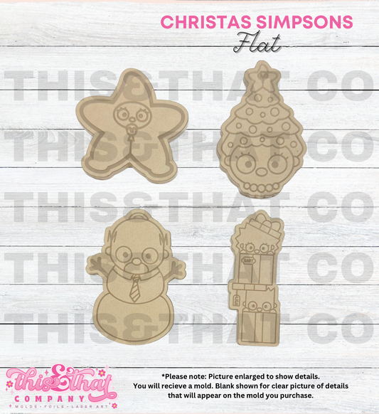 Silicone Mold For Resin |  Christmas Simpsons Flats